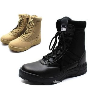 U.S.A Military Leather Combat Boots for Men Army Shoes