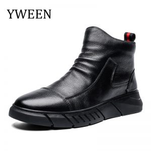 Yween New Men Boots Autumn Winter Plush Keep Warm Thick Mens Boots