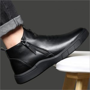 Designer men boots Genuine Leather Wool lining Winter Super Casual fashion Shoes