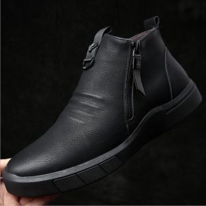 Designer men boots Genuine Leather Wool lining Winter Super Casual fashion Shoes