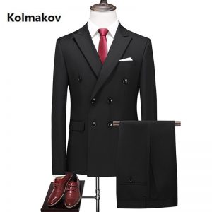 Double breasted suits Slim fit men's Wedding Suit