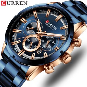 CURREN Stainless Steel Top Brand Luxury Chronograph Quartz Watch