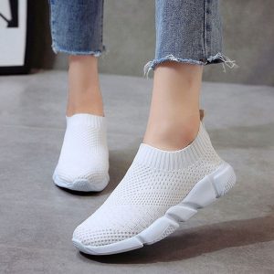 Women Breathable White Casual Sneakers