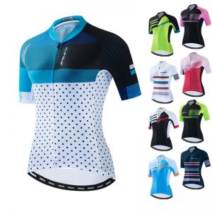 Women Cycling Jersey Tops Summer Mountain Bicycle Clothing Short Sleeve Jersey Team Shirt