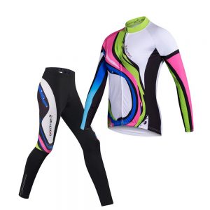Cycling Clothing Jersey Women  Autumn And Winter Fleeced Warmer Cycling Jersey+Cycling Pants  Breathable