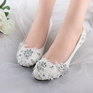 Low High Heels Bridal Wedding Shoes