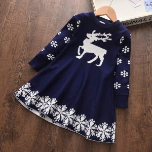 Princess Cotton Warm Knitted Christmas Dresses