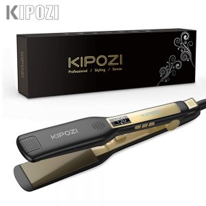 KIPOZI Professional Hair Straightener with Digital LCD Display Instant Heating Curling Iron
