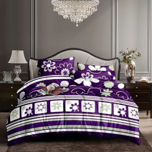 7ft by 7ft Bedsheet and Duvet Set (Purple)